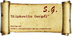 Stipkovits Gergő névjegykártya